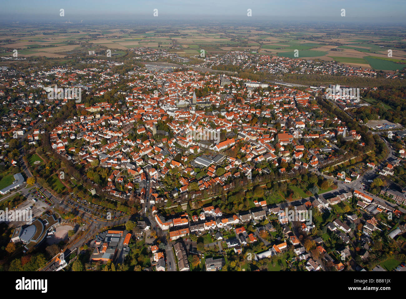 Aerial photo, city ring, city center, Soest, Kreis Soest, Soester Boerde, South Westphalia, North Rhine-Westphalia, Germany, Eu Stock Photo
