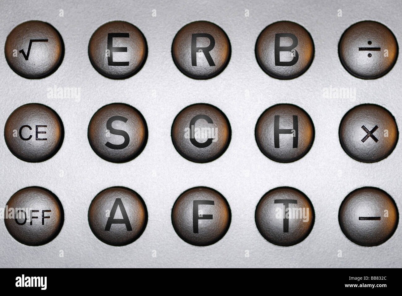 Keys of a calculator, Erbschaft, inheritance, in writing, symbolic picture for inheritance tax Stock Photo