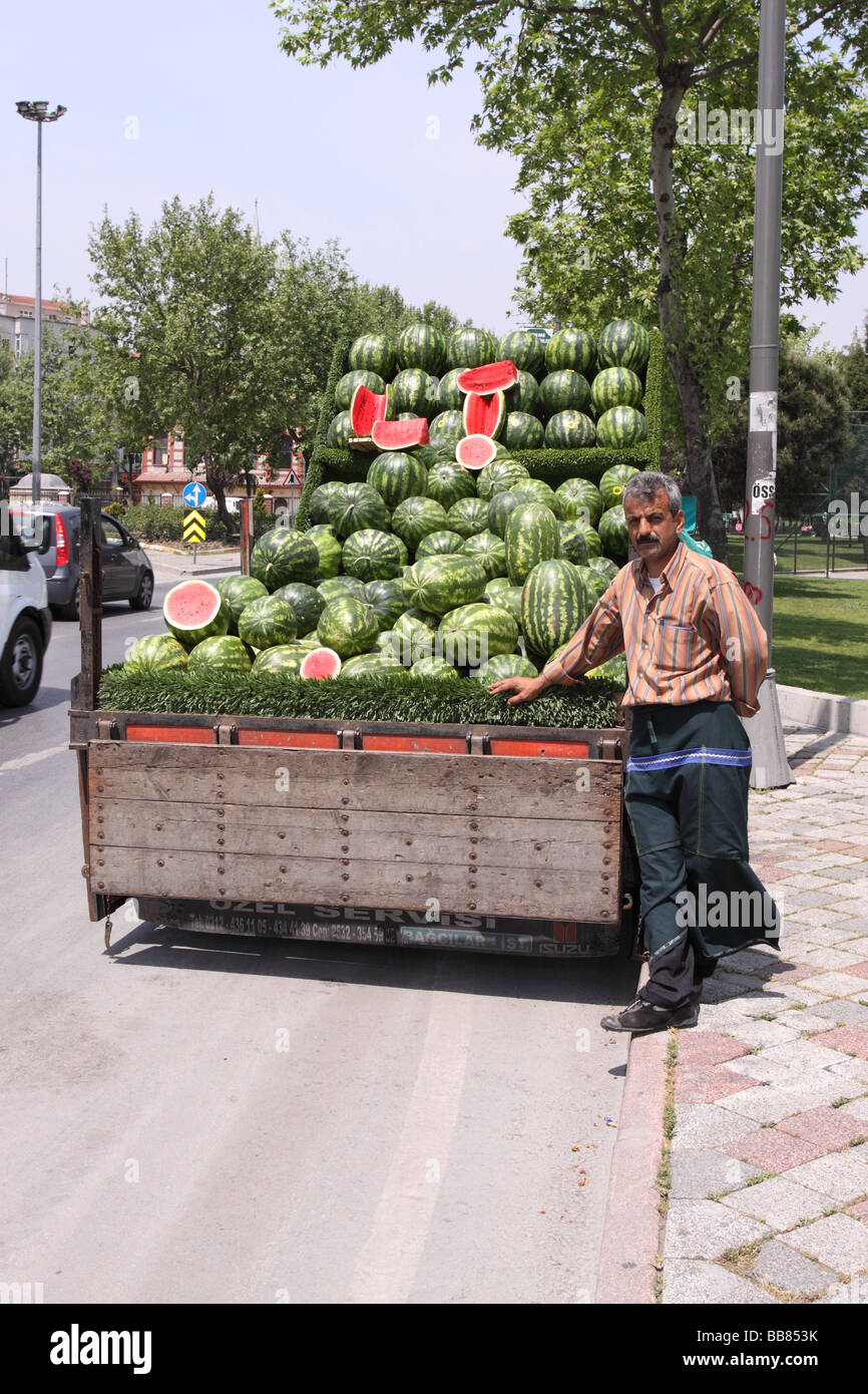 Guys Slicing Watermelon To Sell at Their Vendor at Galata District of  Istanbul Editorial Stock Photo - Image of knife, seller: 65970078