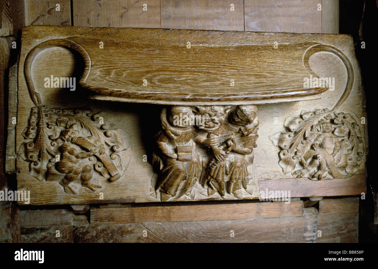 Ely Cathedral misericord Demon Stock Photo