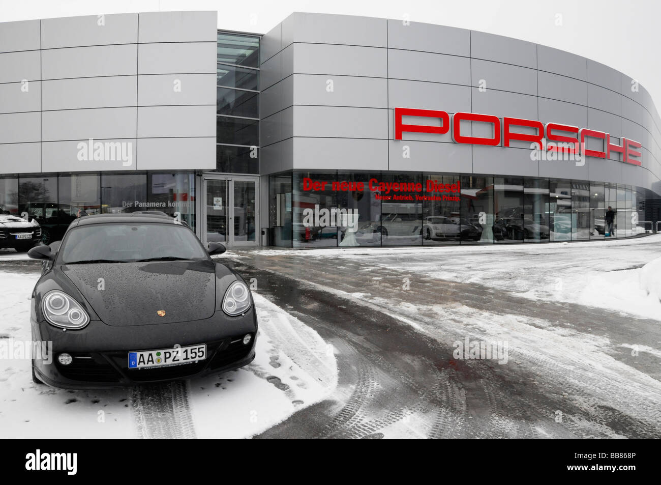 Launch of Cayenne Diesel, Porsche Centre, Schwaebisch Gmuend, Baden-Wuerttemberg, Germany Stock Photo