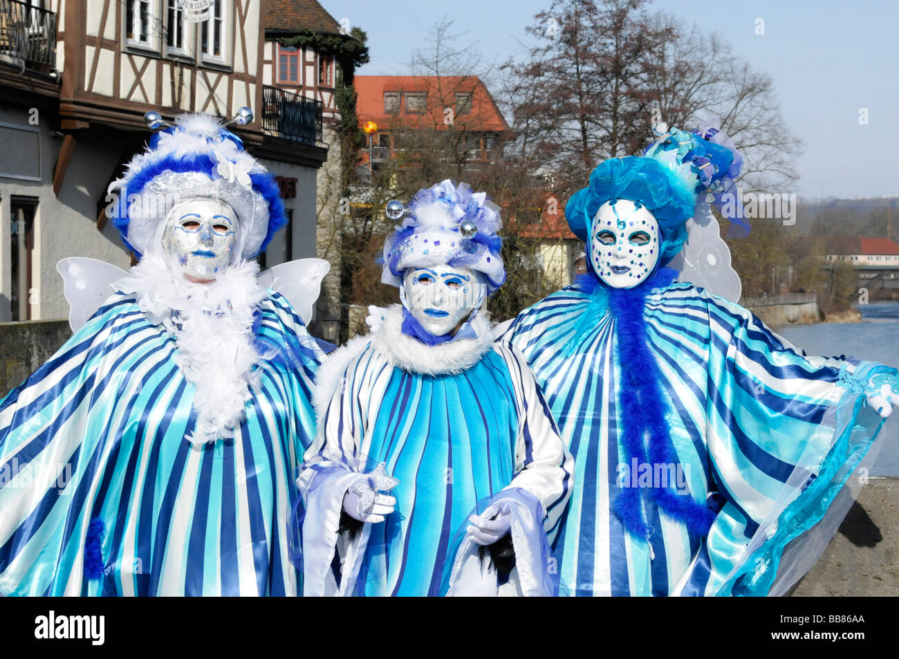 Masks, carnival Hallia Venezia, Schwaebisch Hall, Baden-Wuerttemberg Stock Photo