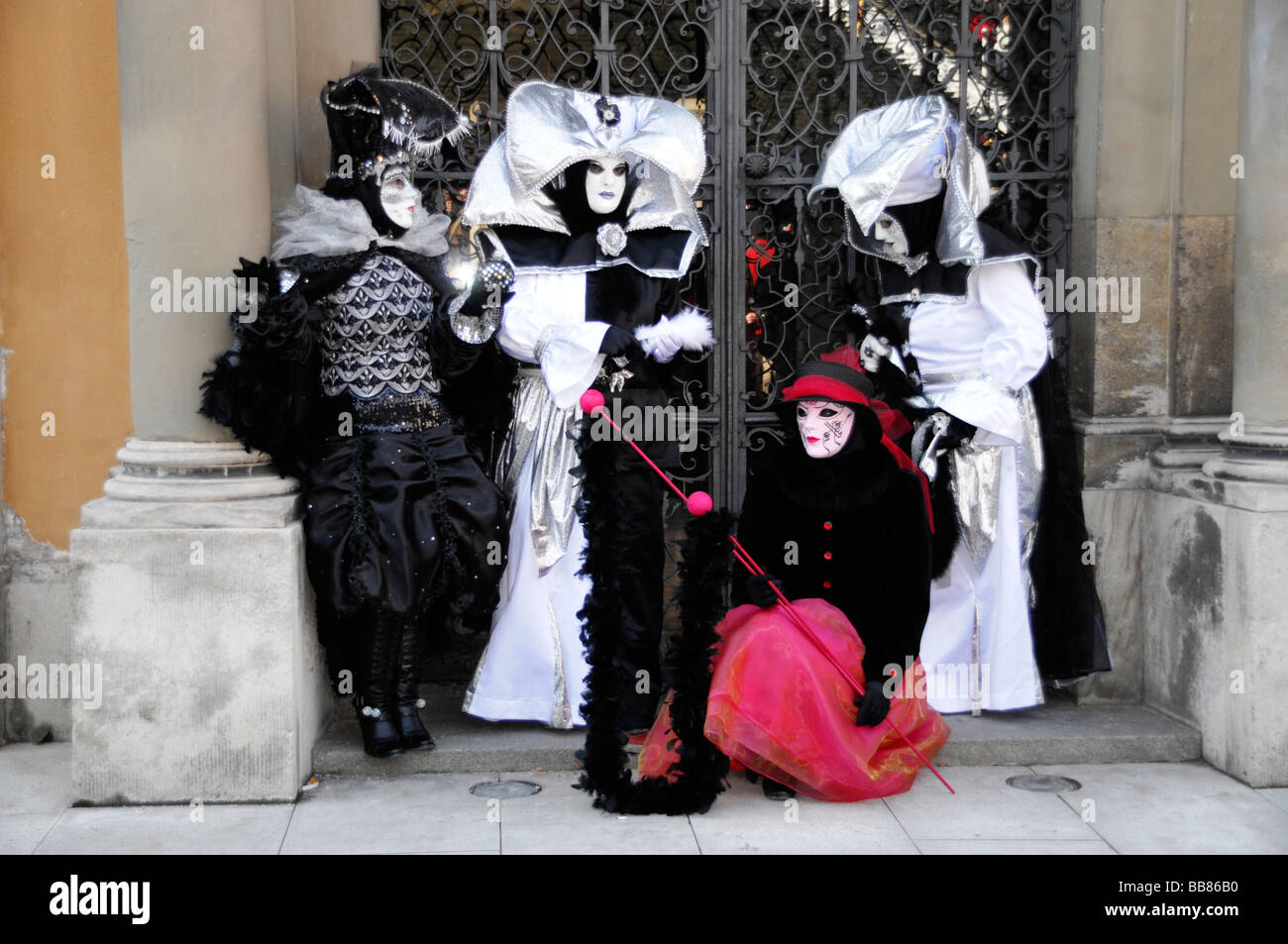 Masks, carnival Hallia Venezia, Schwaebisch Hall, Baden-Wuerttemberg Stock Photo