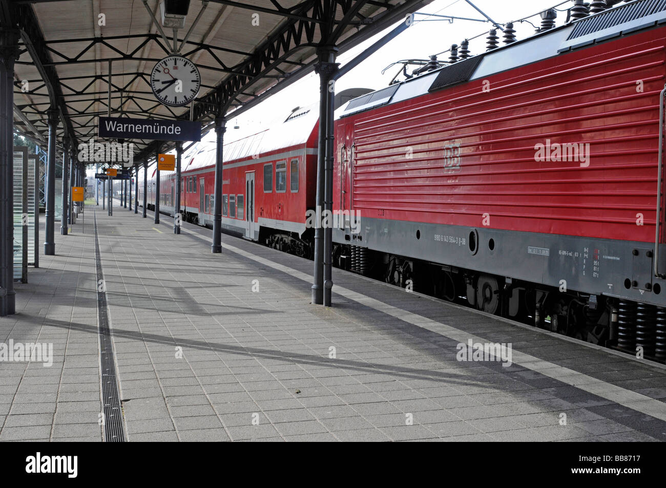 Train station, Warnemuende, Mecklenburg-Western Pomerania, Germany, Europe Stock Photo