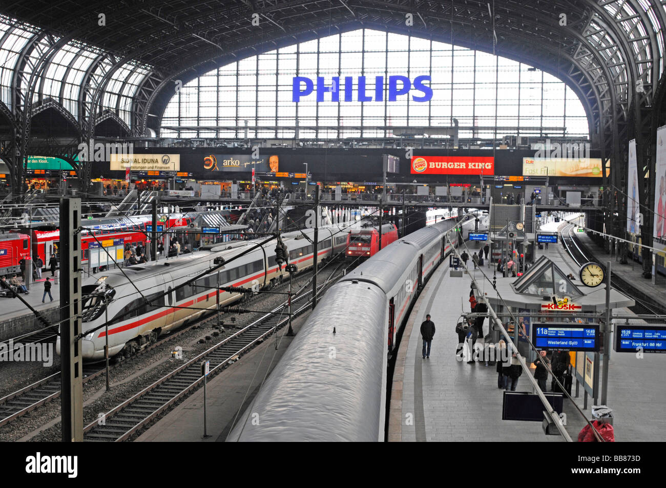 View of the main train station, Hanseatic city Hamburg, Germany, Europe Stock Photo