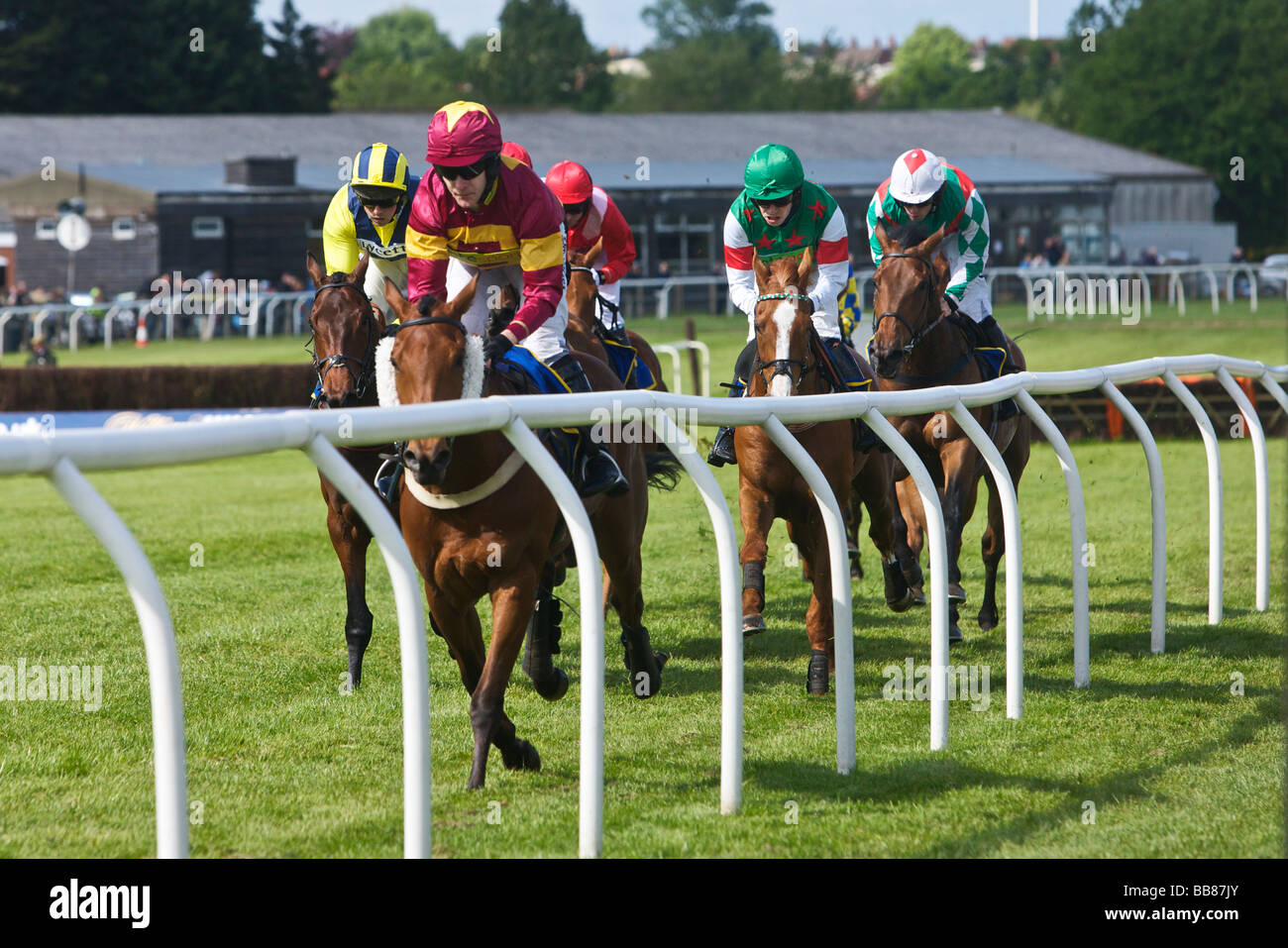Horse racing at Fakenham Stock Photo