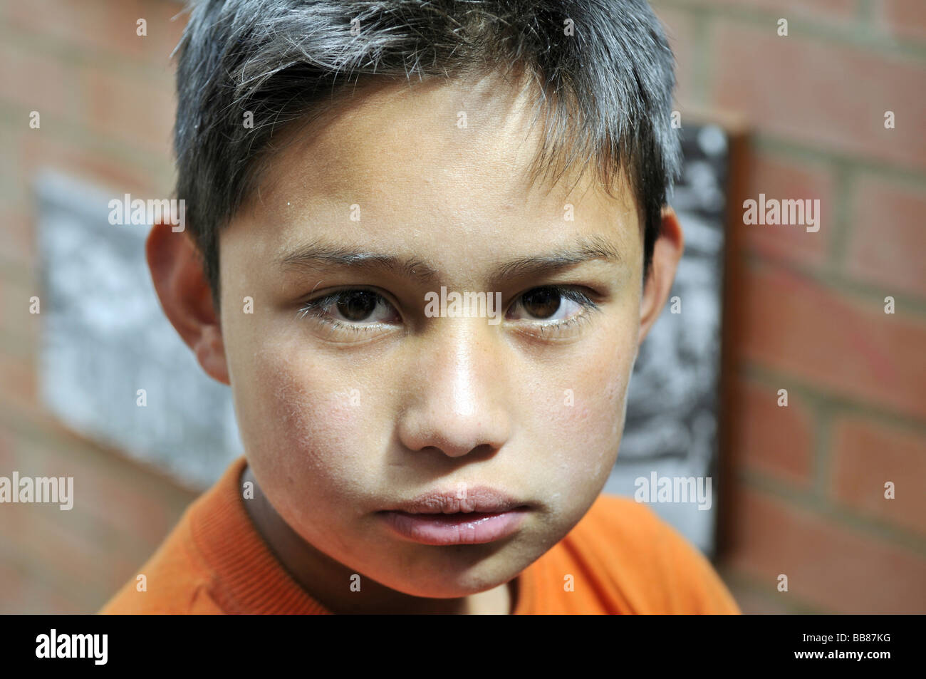 Portrait of a boy, slums of Cerro Norte, Bogotá, Columbia Stock Photo