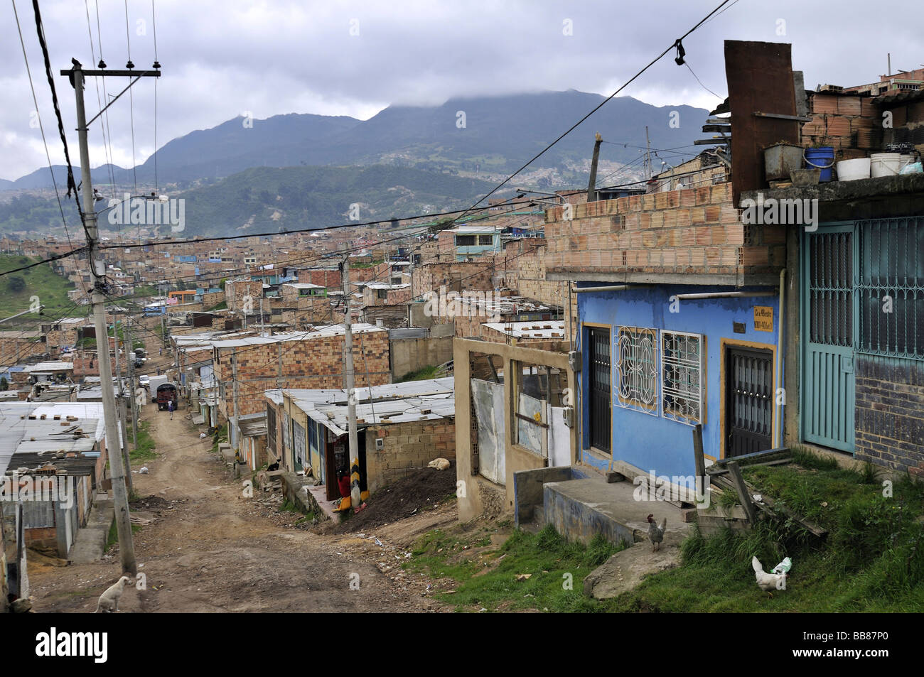 Slums of Uzme, Soacha, Bogotá, Columbia Stock Photo