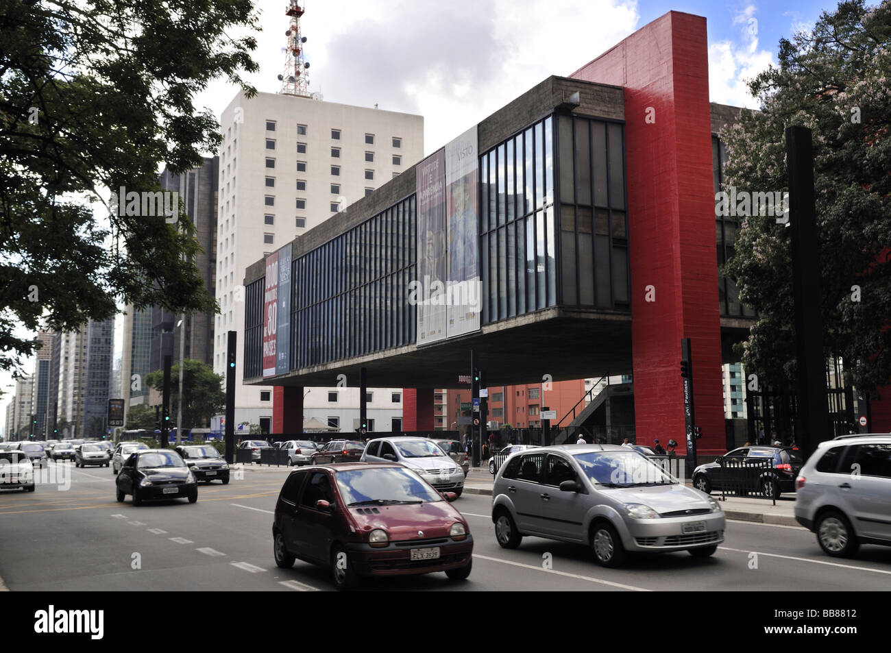 MASP museum, modern architecture in the Avenida Paulista street, Sao Paulo, Brazil, South America Stock Photo