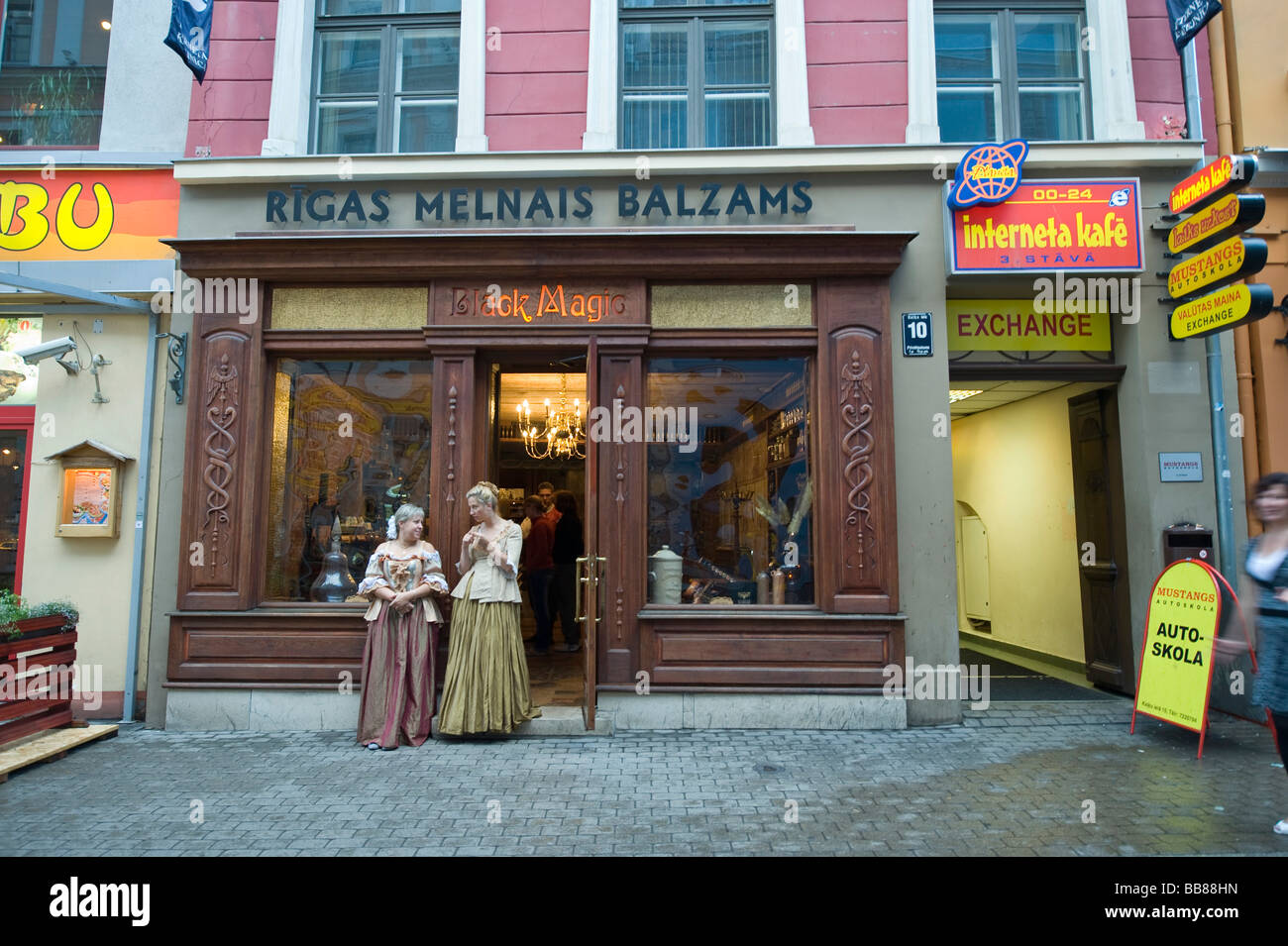Traditional shop in the Kalku Iela, Riga, Latvia, Baltic states Stock ...