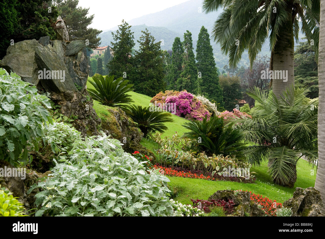garden at villa melzi, bellagio, lake como, italy Stock Photo