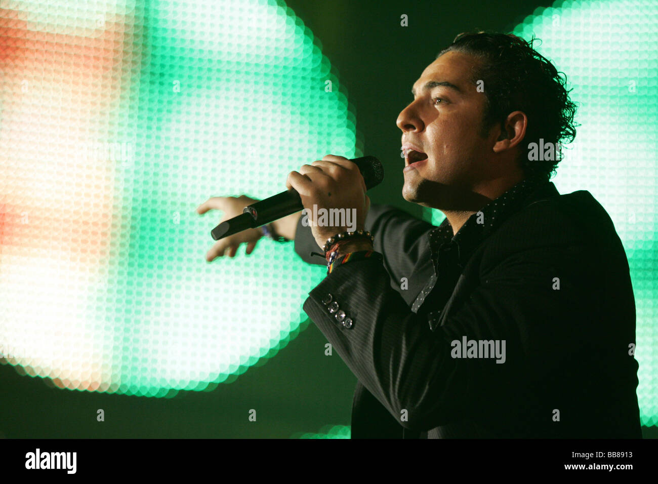 Spanish singer David Bisbal performing live at Energy Stars For Free at Hallenstadion Zurich, Switzerland Stock Photo