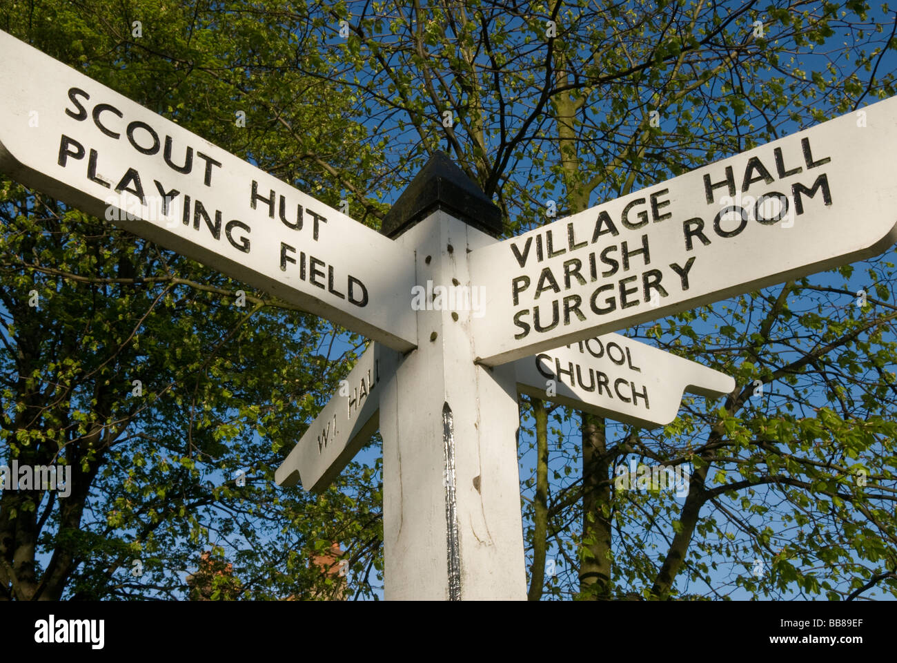 Village signpost, Tatsfield, Surrey, England, UK Stock Photo