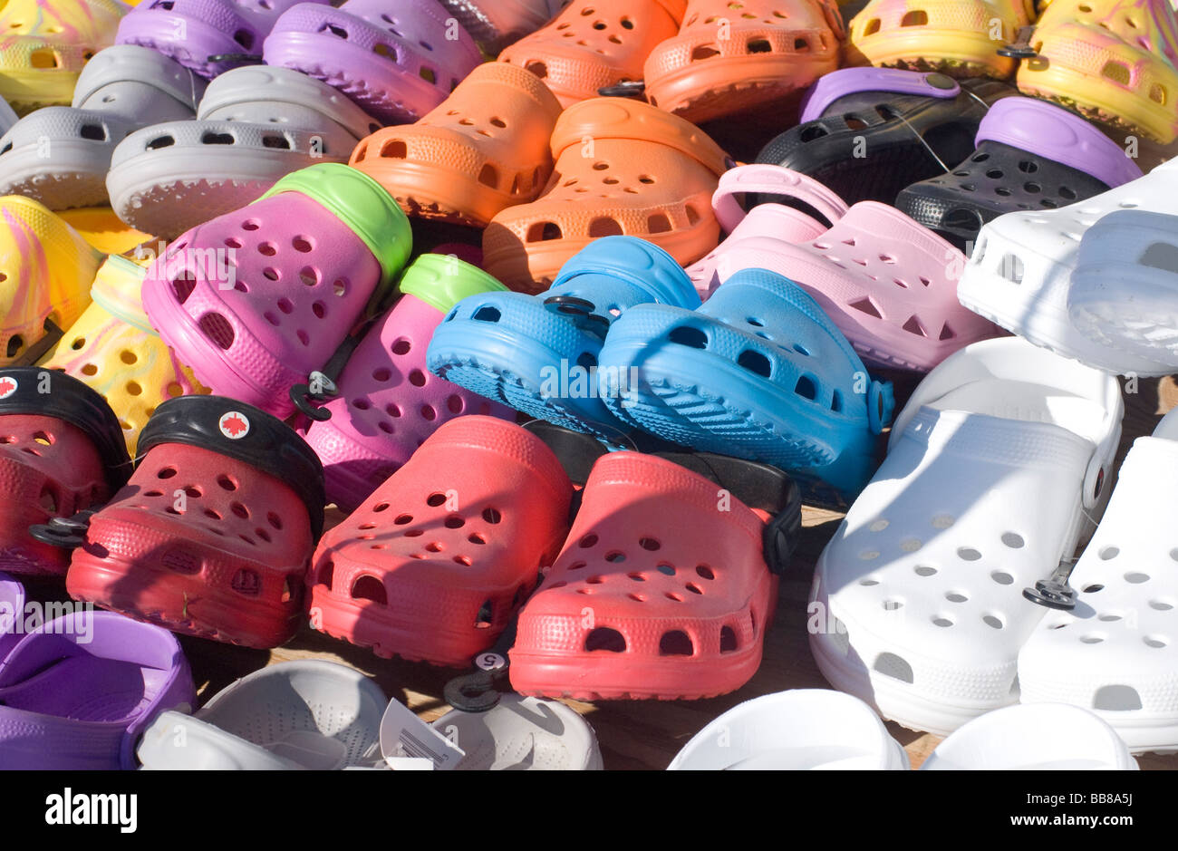 colorful crocs on sale Stock Photo - Alamy