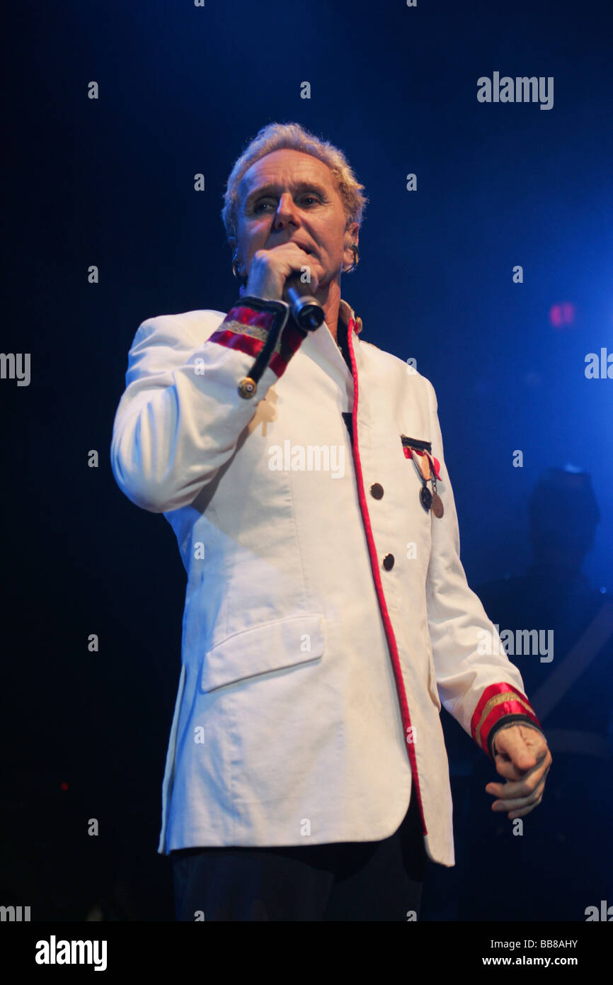 Klaus Eberhartinger, singer and frontman of the Austrian pop music band "Erste Allgemeine Verunsicherung", live in the Lucerne  Stock Photo