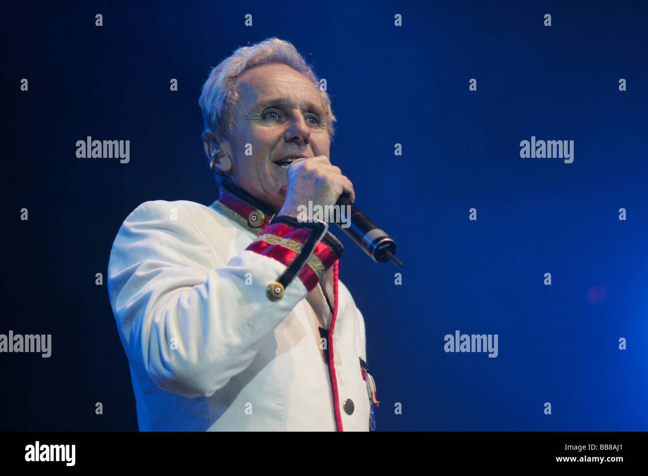 Klaus Eberhartinger, singer and frontman of the Austrian pop music band "Erste Allgemeine Verunsicherung", live in the Lucerne Stock Photo