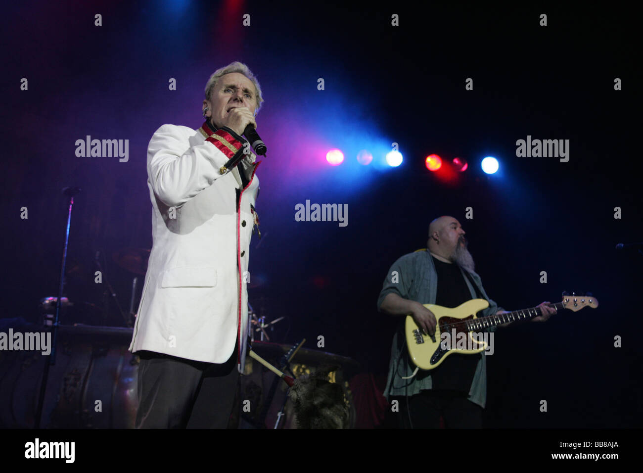 Klaus Eberhartinger, singer and frontman of the Austrian pop music band "Erste Allgemeine Verunsicherung", live in the Lucerne  Stock Photo