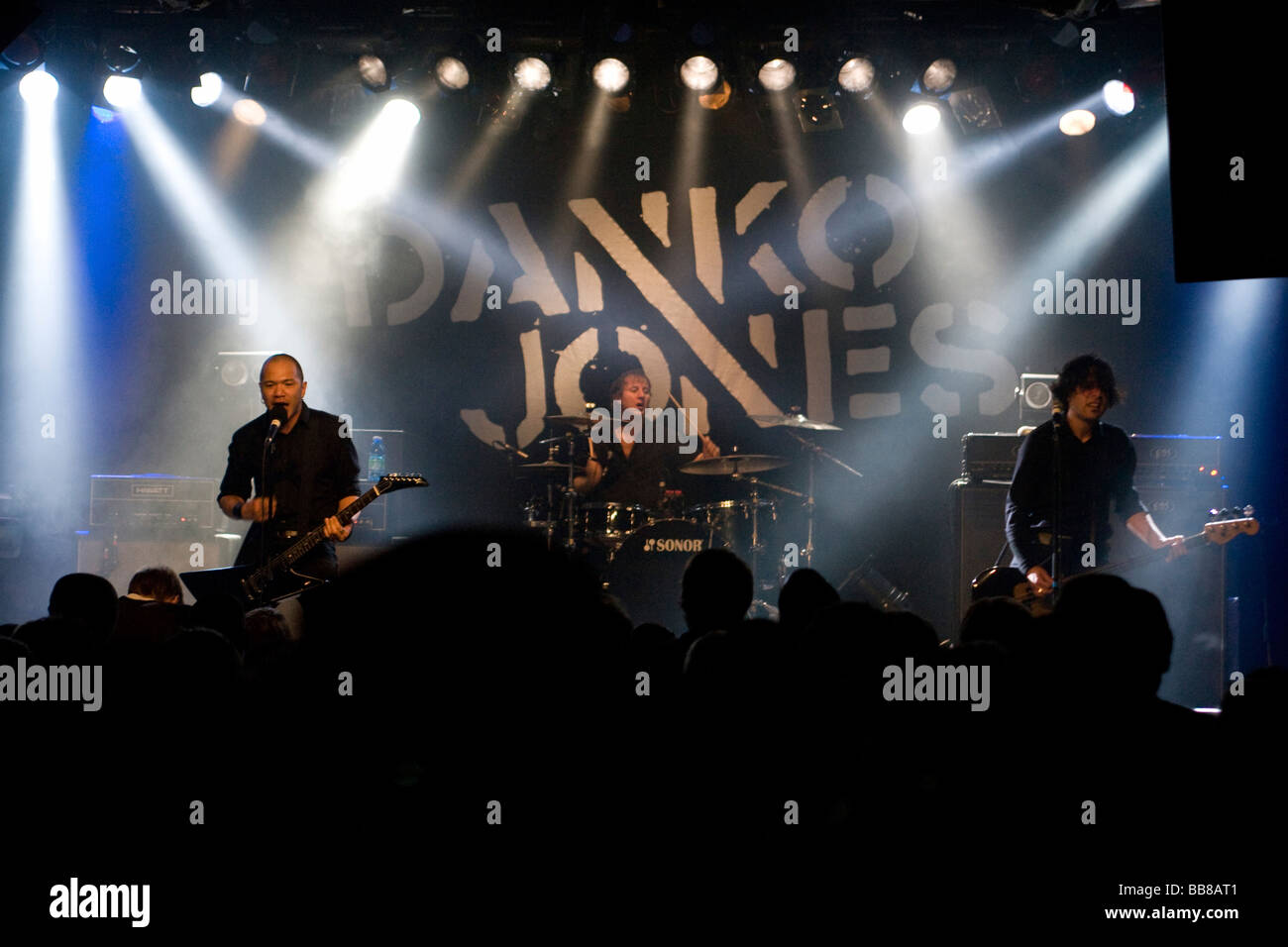 Danko Jones, of the same-named Canadian garage/blues/rock band, performing live at Schueuer concert hall, Lucerne, Switzerland, Stock Photo