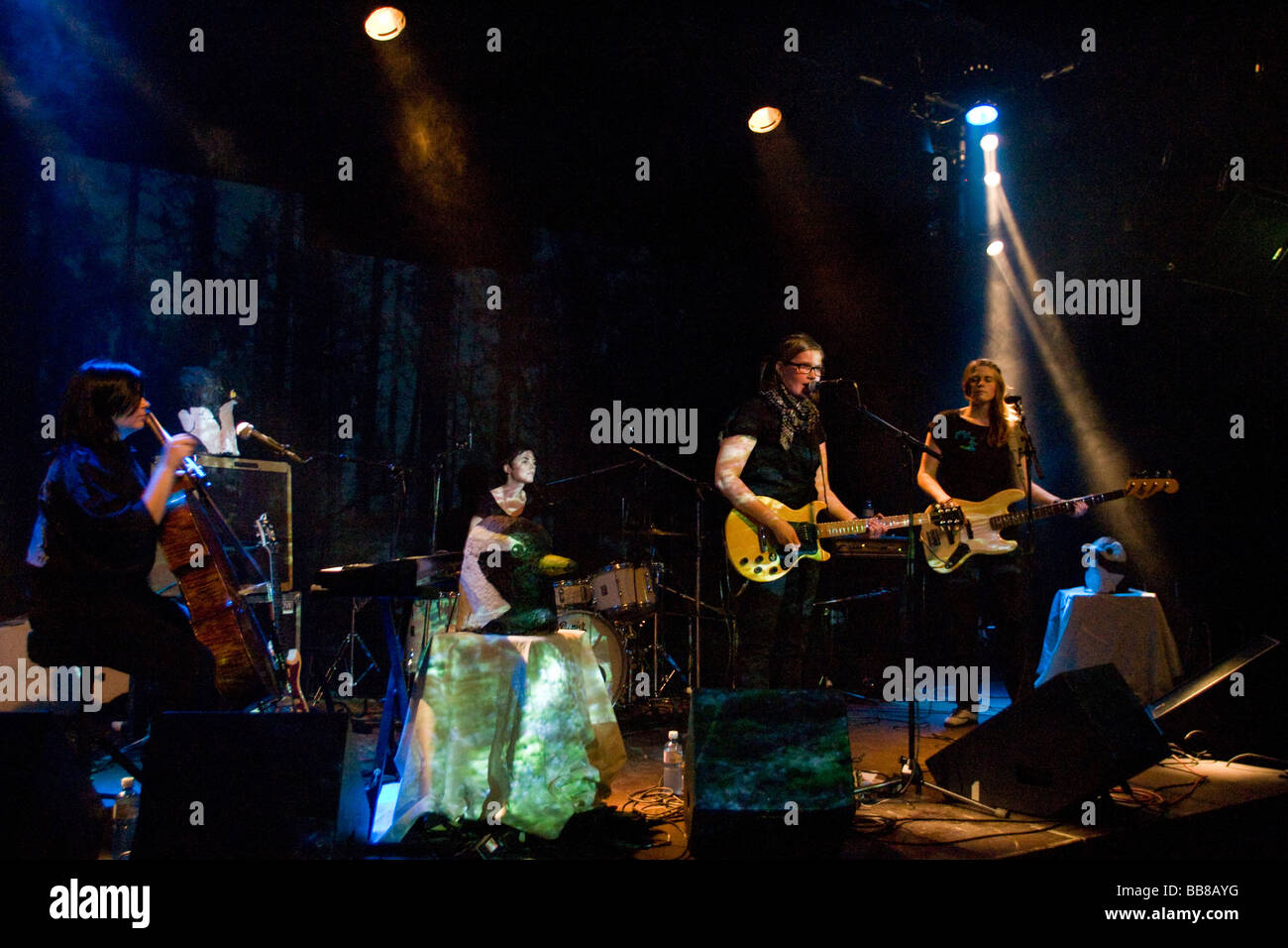 Swedish indie all-women band Audrey, live in the Treibhaus Lucerne, Switzerland Stock Photo