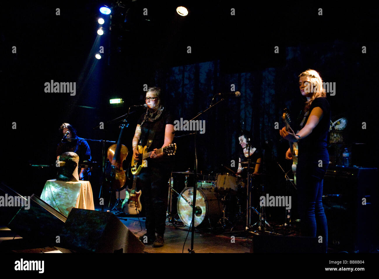 Swedish indie all-women band Audrey, live in the Treibhaus Lucerne, Switzerland Stock Photo