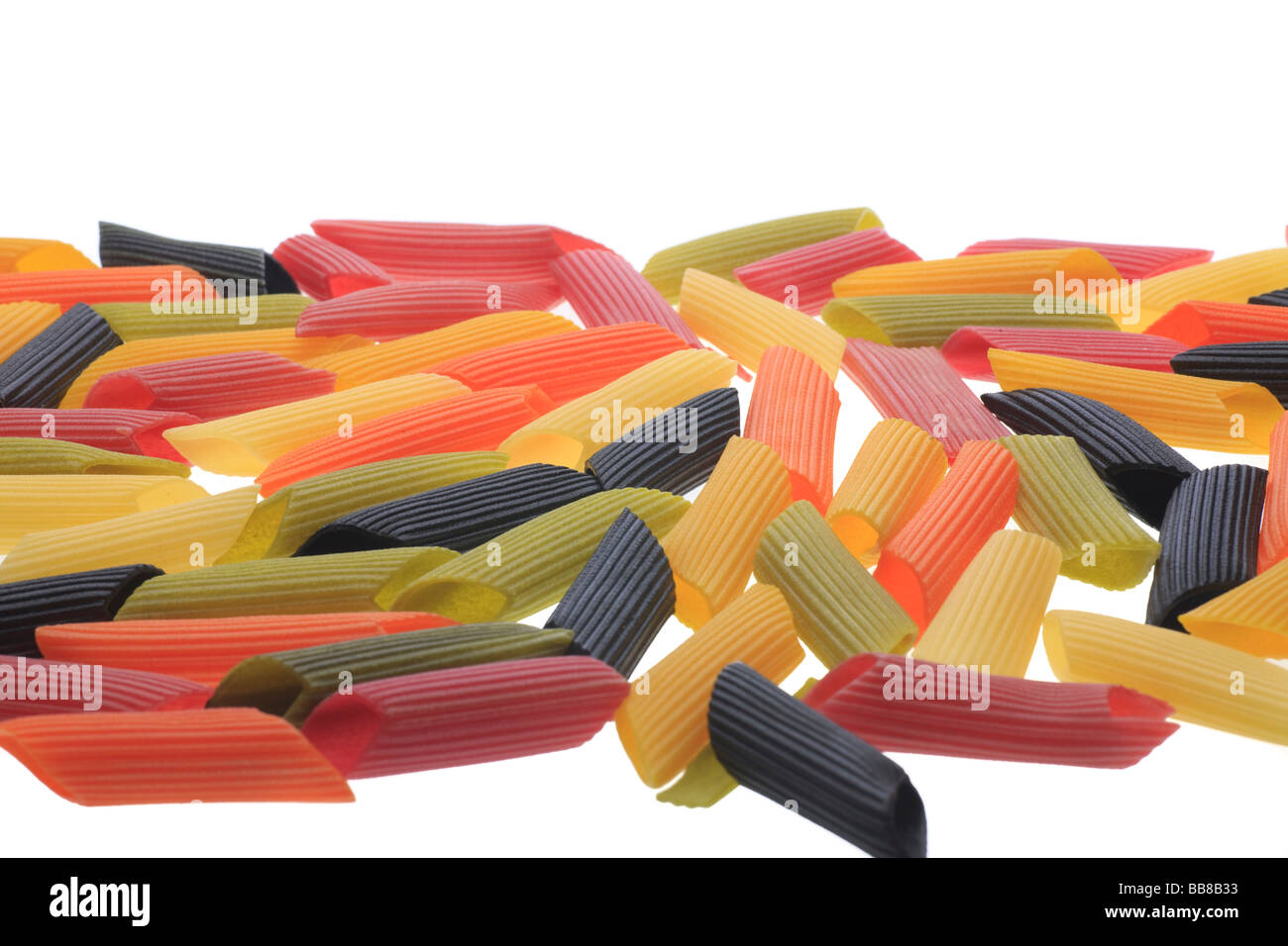 Pasta, coloured Penne Stock Photo