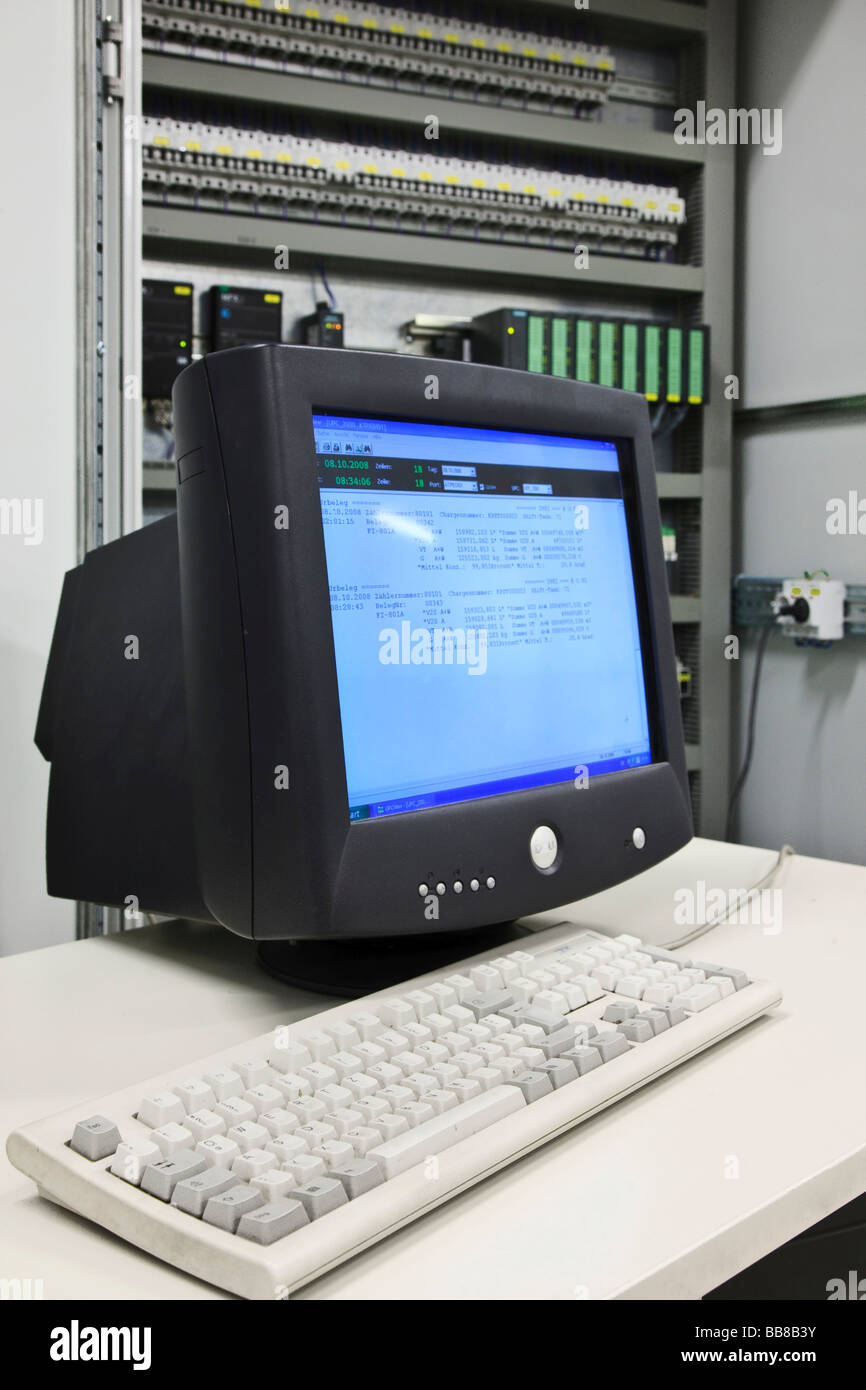 Monitor with data analyzer for flue gas measurement Stock Photo