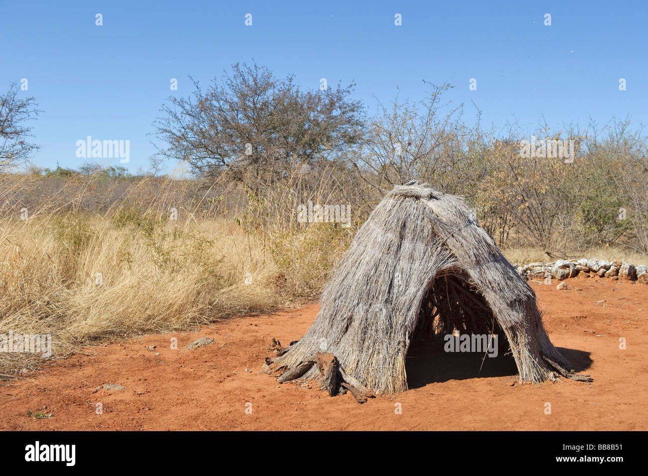 Bushman's hut in an open air museum, Cultural Village, Tsumeb, Namibia, Africa Stock Photo