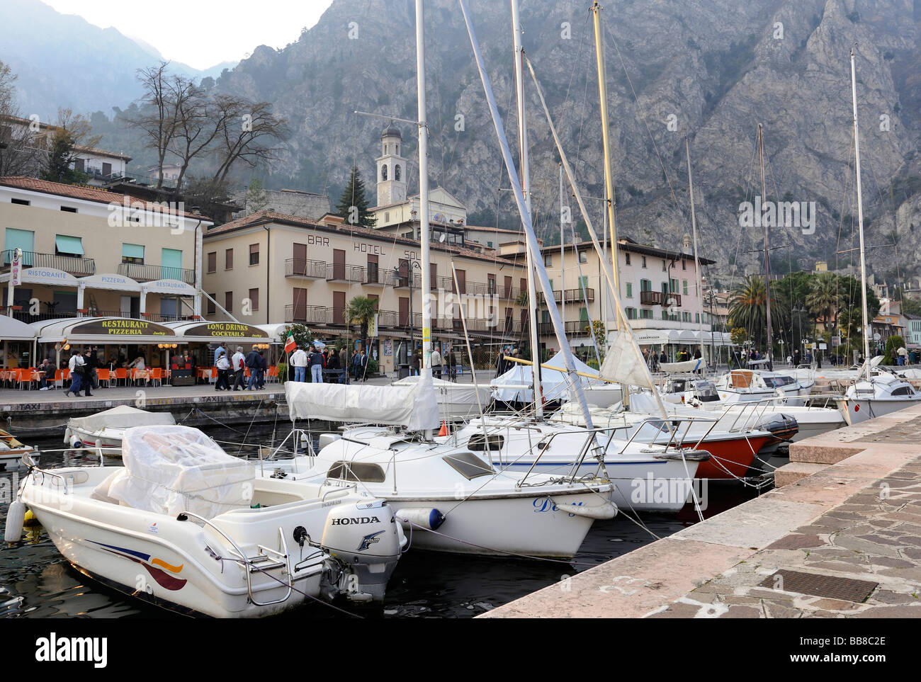 Port of Limone, Lake Garda, Italy, Europe Stock Photo
