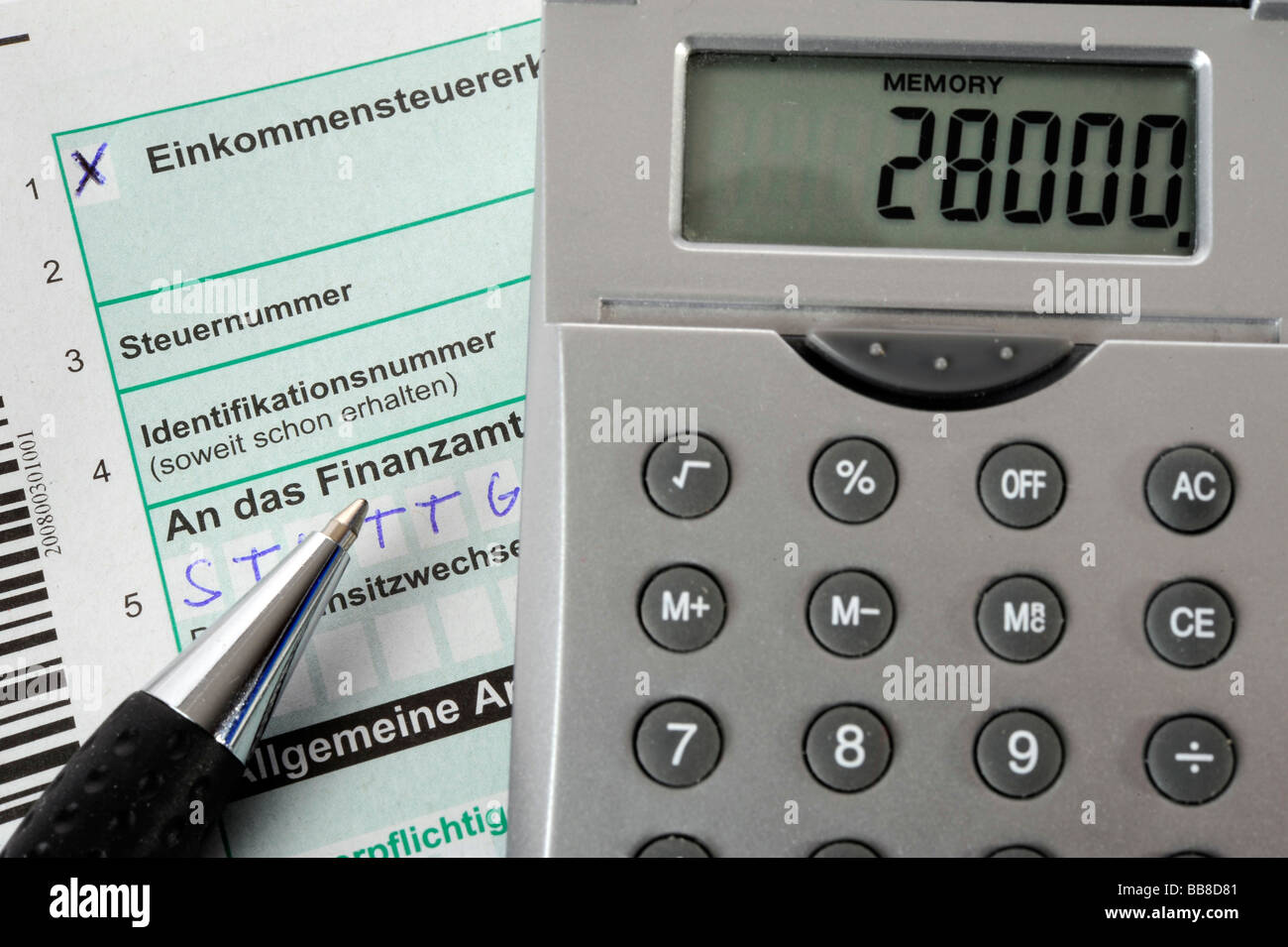 German income tax form Stock Photo