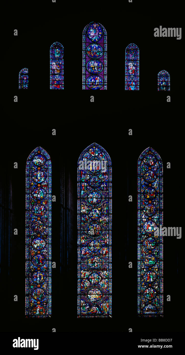 Ely Cathedral East Window Stock Photo
