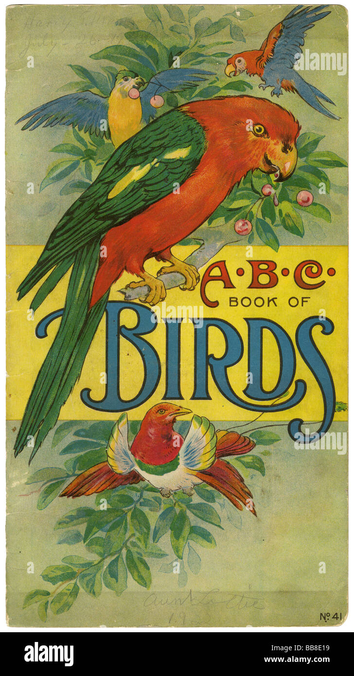 ABC Book of Birds. Drawings by William F. Stecher. Sayings by Carolyn S. Hodgman. 1916, Stecher Lithography Co. Stock Photo