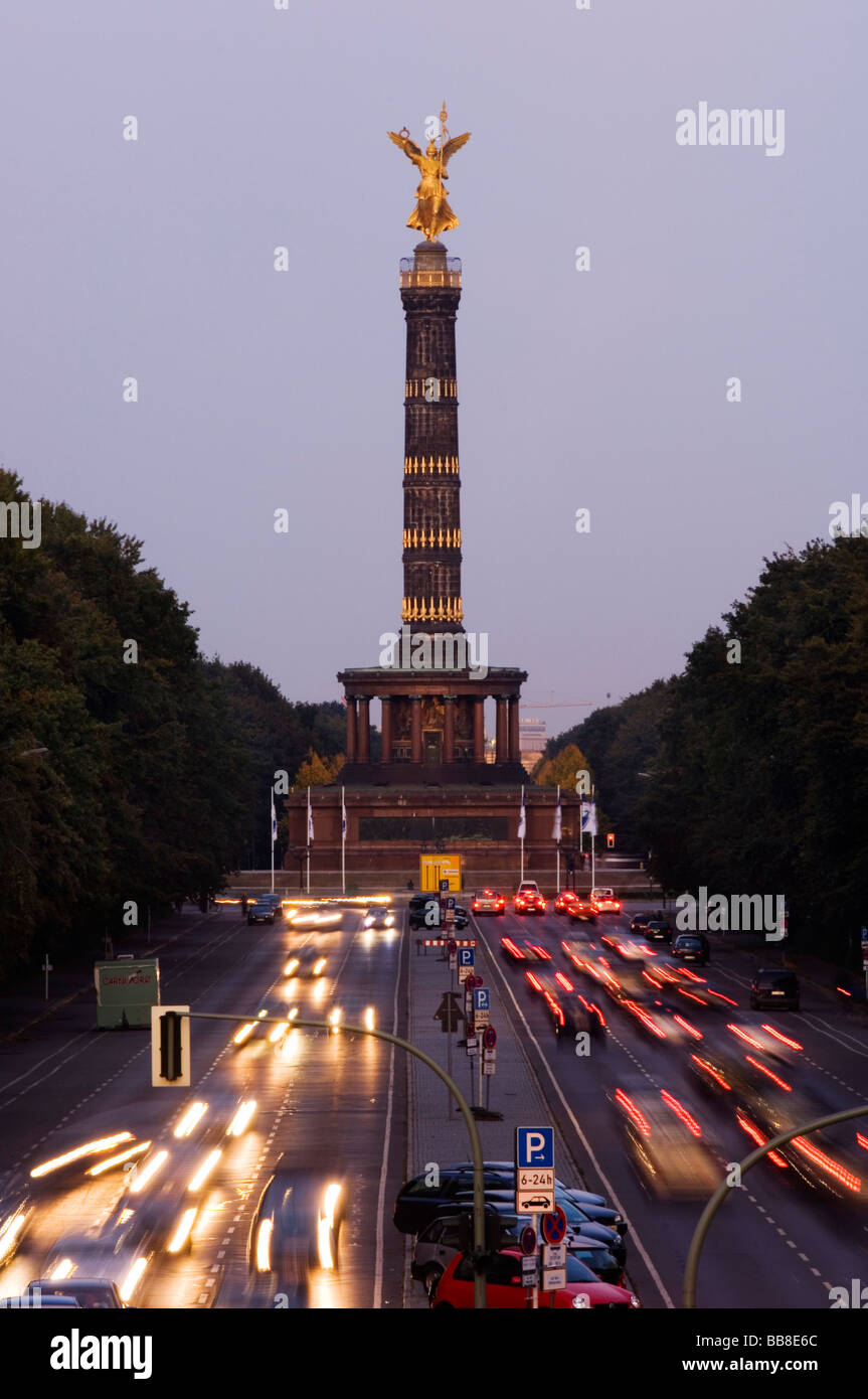 Evening traffic on the east-west tangent, Berlin, Germany, Europe Stock Photo
