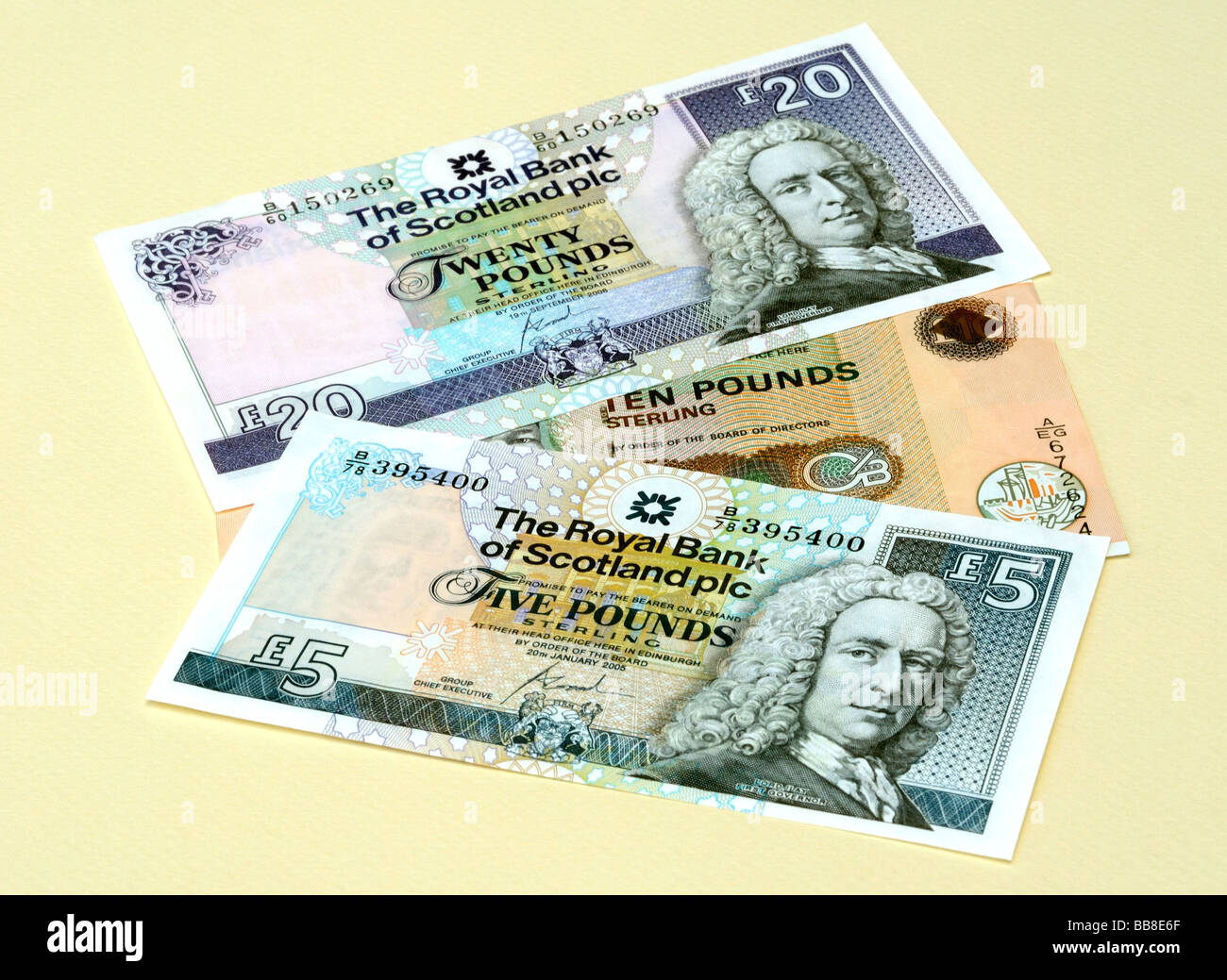 Scottish Bank Notes Stock Photo