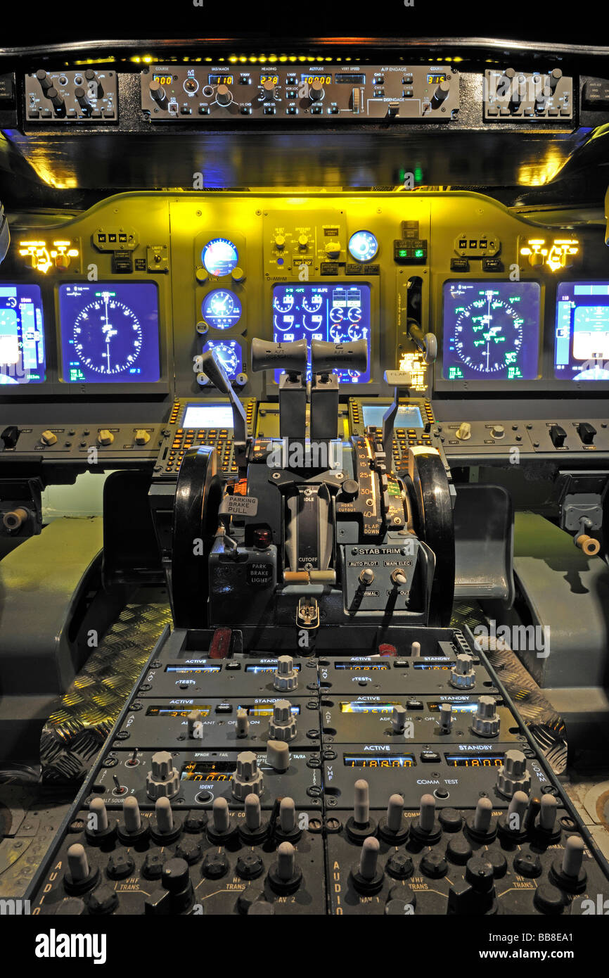 Cockpit Of A Boeing 737 700 In A Central Console With Hand