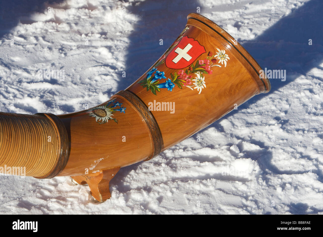 Swiss Alphorn Stock Photo