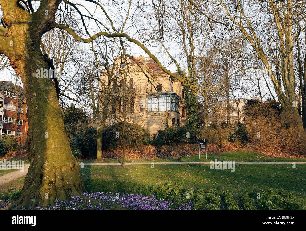 Historic Villa Josef Thyssen, Thyssen Park, Muehlheim an der Ruhr, North Rhine-Westphalia, Germany, Europe Stock Photo