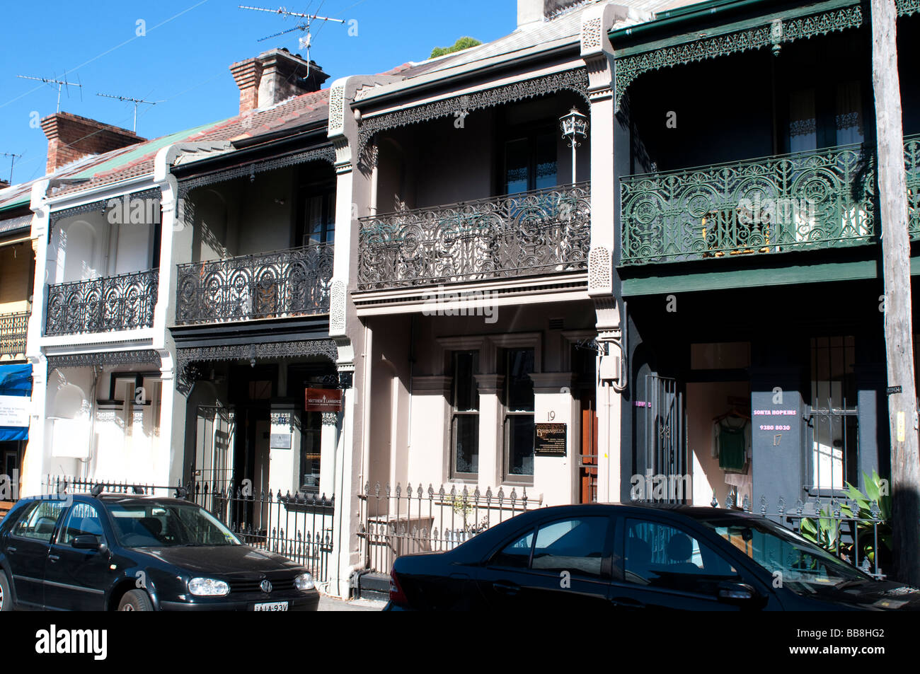 Victorian Terrace houses Paddington Sydney NSW Australia Stock Photo