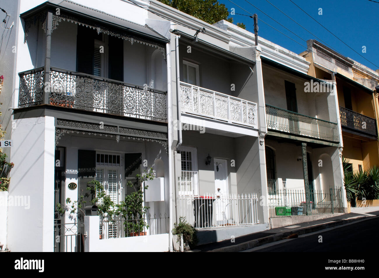 Victorian Terrace houses Paddington Sydney NSW Australia Stock Photo