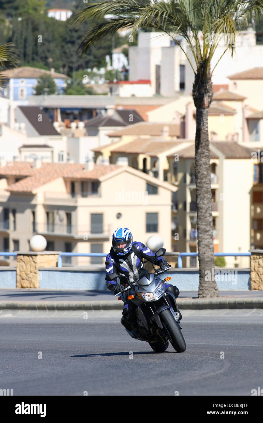 Kawasaki Z750 motorcycle, Spain Stock Photo