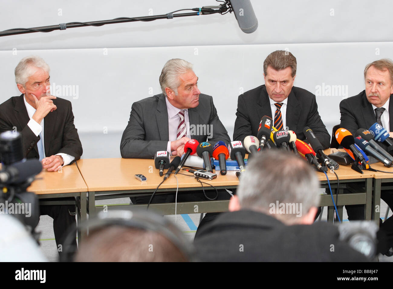 Press conference, Rampage at Albertville-Realschule school, Winnenden, Baden-Wuerttemberg, Germany, Europe Stock Photo