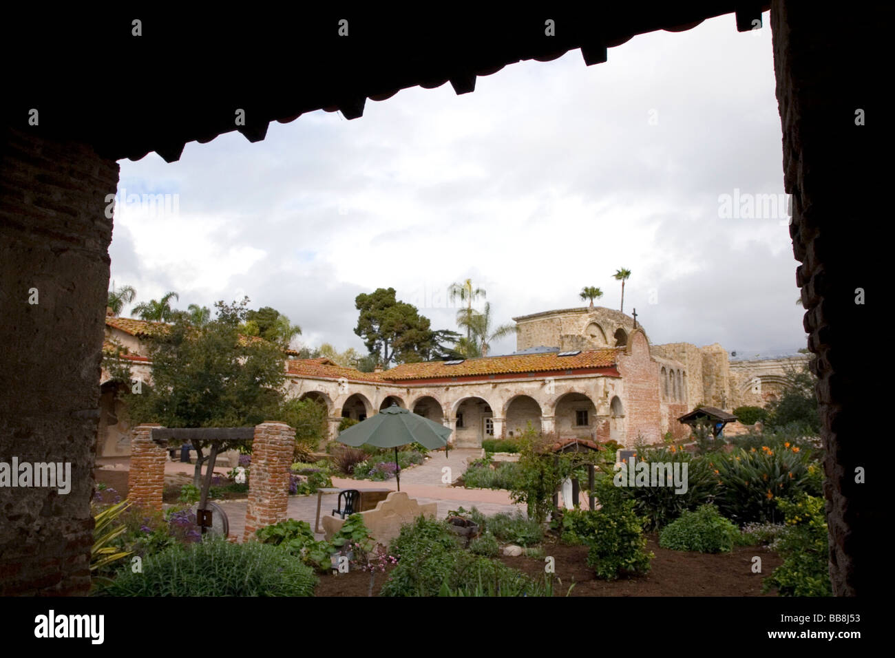 Courtyard at Mission San Juan Capistrano California USA Stock Photo