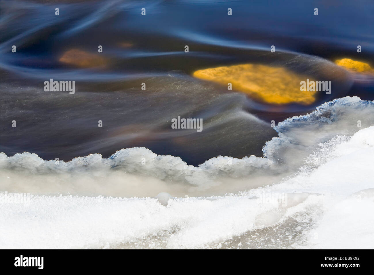 Spring melt on Sturgeon Creek, Winnipeg, Manitoba, Canada. Stock Photo