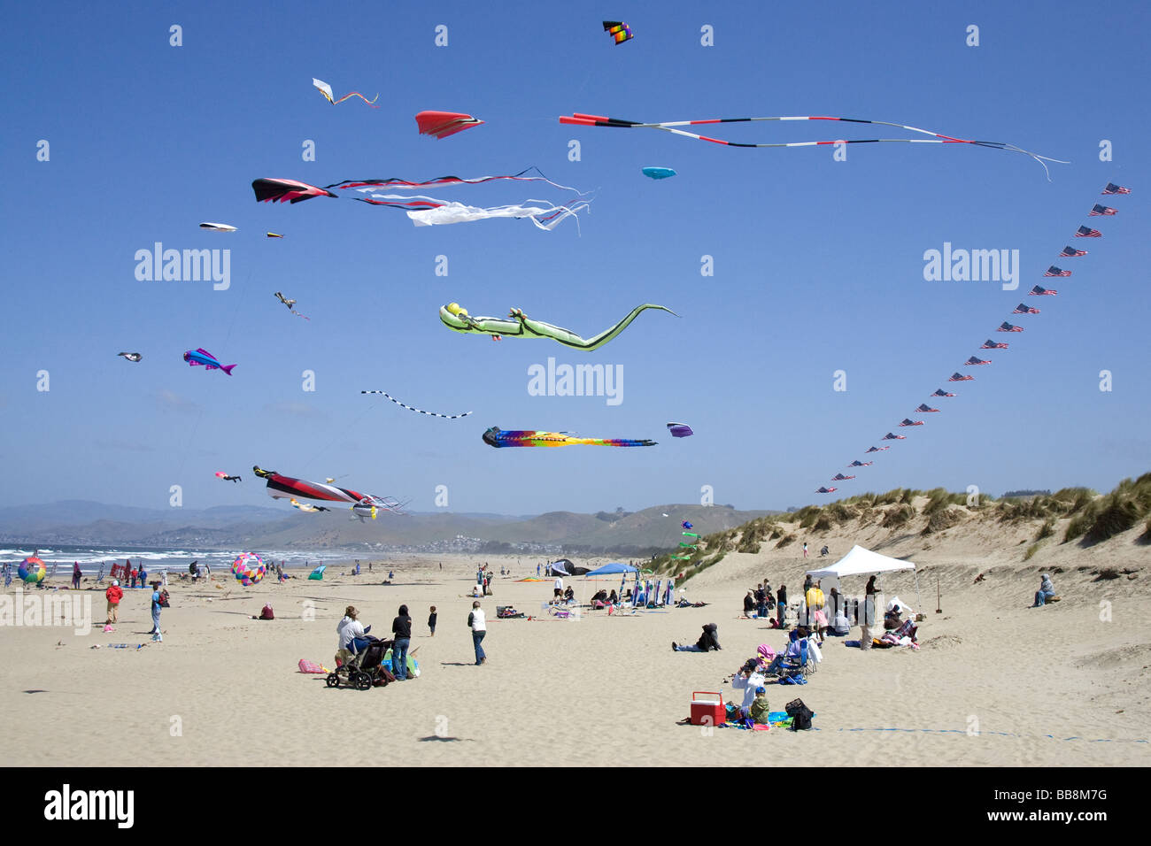 Kite Festival Morro Bay Beach Stock Photo