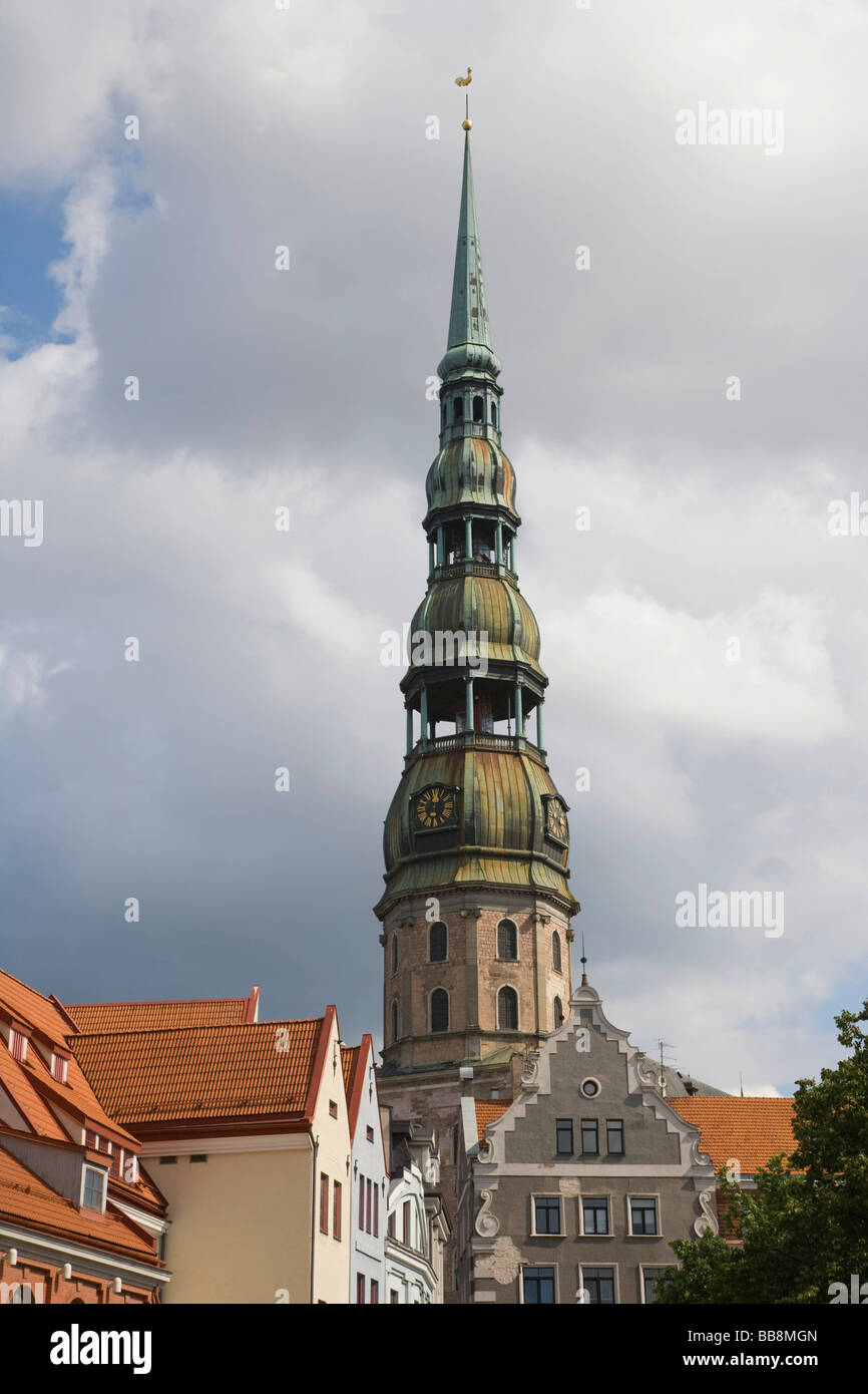 St Peter's Church, Peterbaznica, Old Town, Vecriga, Riga, Latvia, Baltic region Stock Photo
