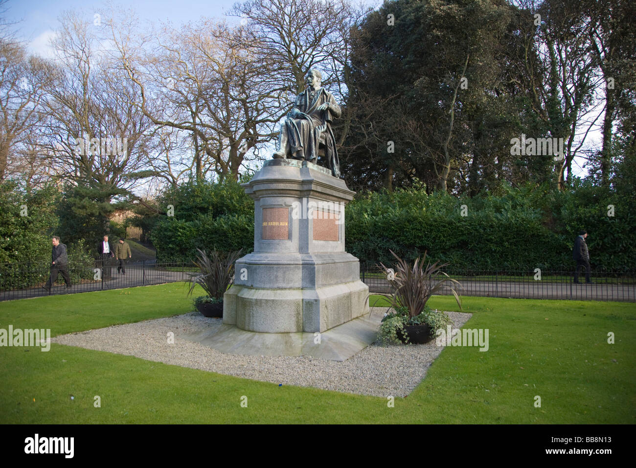A seated statue of Lord Ardilaun, St Stephen's Green, Dublin, Ireland