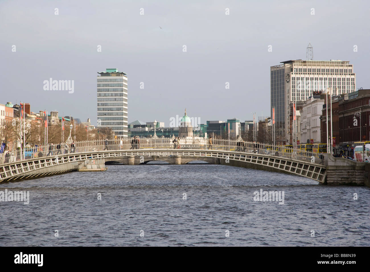 Penny Ha'penny Bridge, Wellington Bridge, Liffey Bridge, Dublin, Ireland Stock Photo