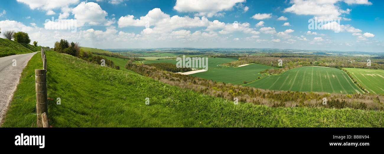 View from the Berkshire Downs from the road looking towards Walbury