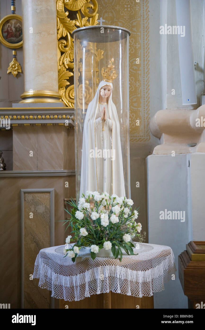 Statue of Virgin Mary, Aglona Basilica interior, Aglona, Latgalia, Latvia Stock Photo