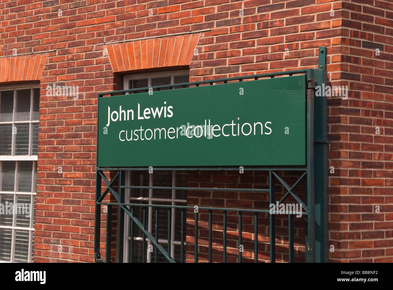 A sign at the John Lewis department shop store for customer collections