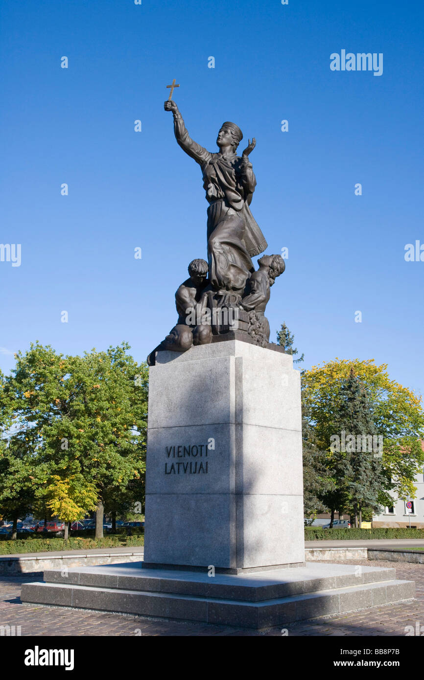 Latgale liberation monument United for Latvia, Rezekne, Latvia Stock Photo